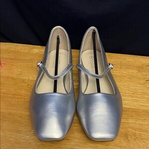 MU musshoe Elegant Silver Mary Jane Shoes